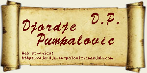 Đorđe Pumpalović vizit kartica